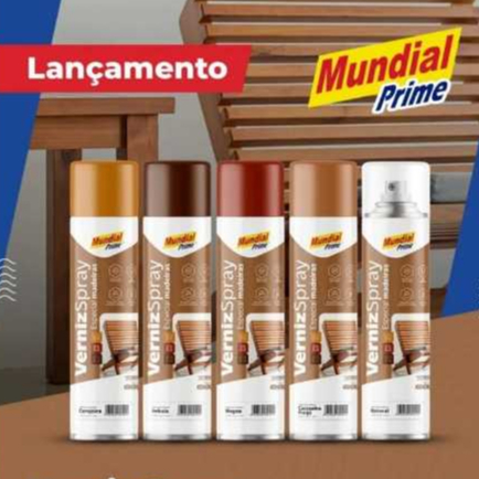 Verniz Spray Especial para Madeiras 400ml - Cores - Mundial Prime