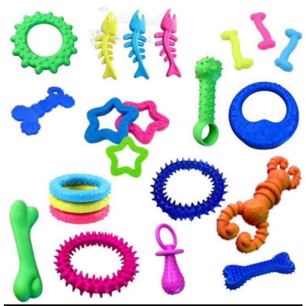 Kit Brinquedo Mordedor Anti Stress Maciço Pet 3,5,8,10 OU 12 Unidades Para Cachorro Cães e Gatos em Oferta na Shopee