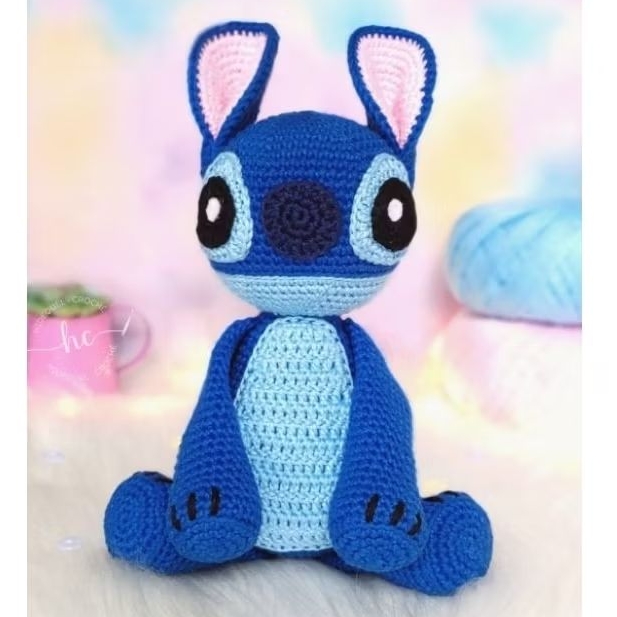 Boneco Stitch Amigurumi Crochê Personagem Disney