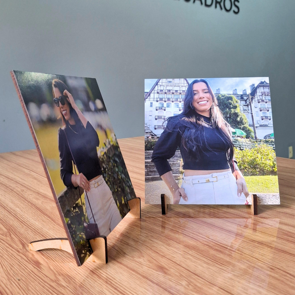 Quadros de Mesa Personalizado 15x15 - C/SUPORTE Com Sua Foto - Casal, Pet, Família