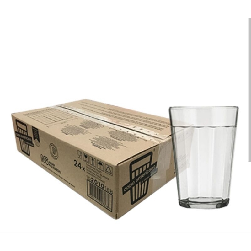 Copo Americano de Vidro 190ml Nadir – Caixa com 24 Unidades Resistente e Empilhável em Oferta na Shopee