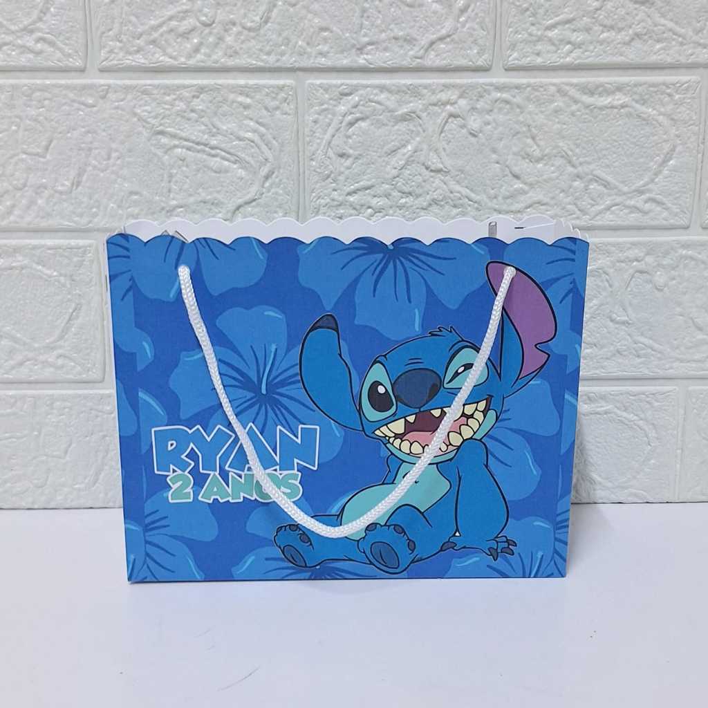 PEGUE E MONTE Sacolinhas Personalizadas STITCH ou (QUALQUER TEMA) Lembrancinhas Mimos para Festas