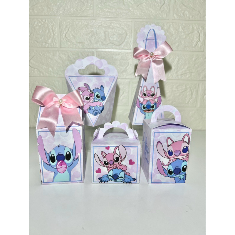 KIT FESTA Stitch e Angel Personalizado pegue e Monte Lembrancinhas - Aniversário - Caixinha Personalizadas