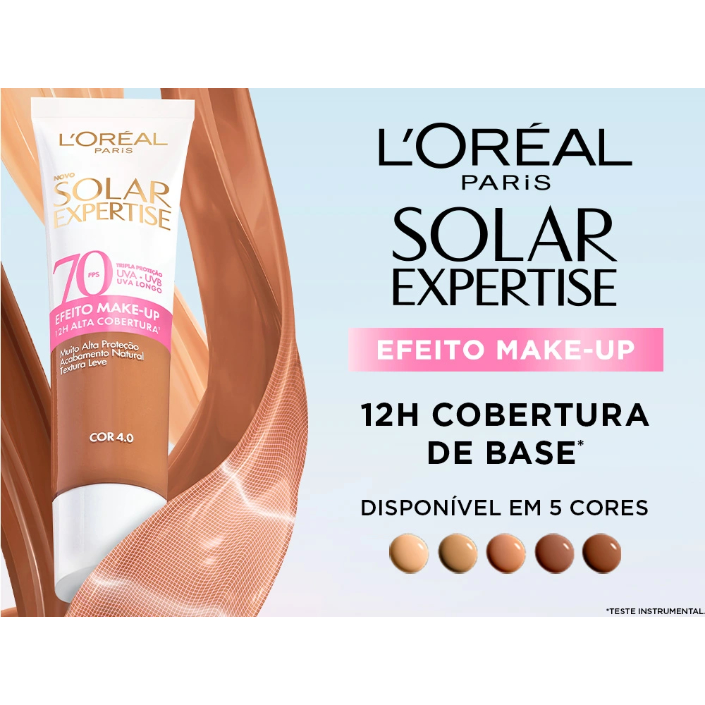 Lançamento Protetor Solar Facial L’Oréal Paris Solar Expertise Efeito Make Up FPS70 30Gr