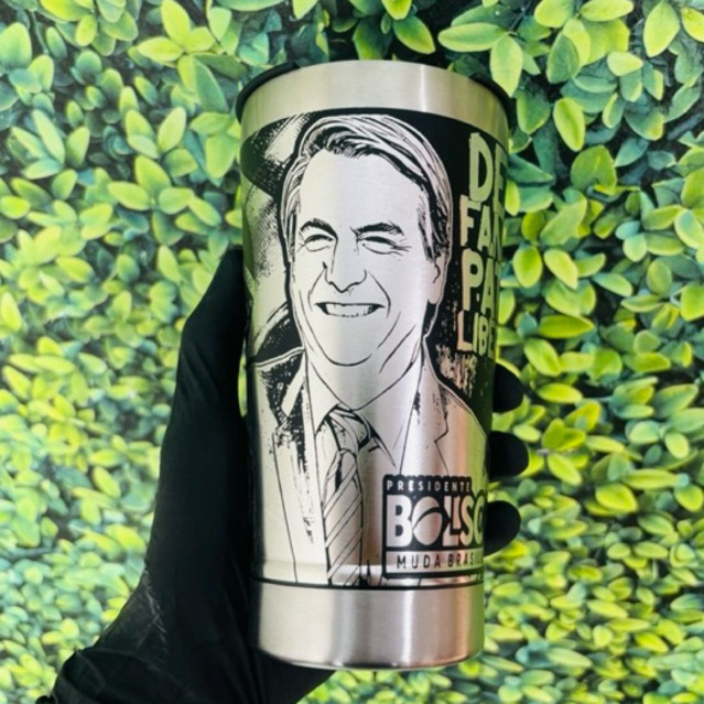 COPO TÉRMICO BOLSONARO personalizado a laser  360º Graus 473 ML PREMIUM