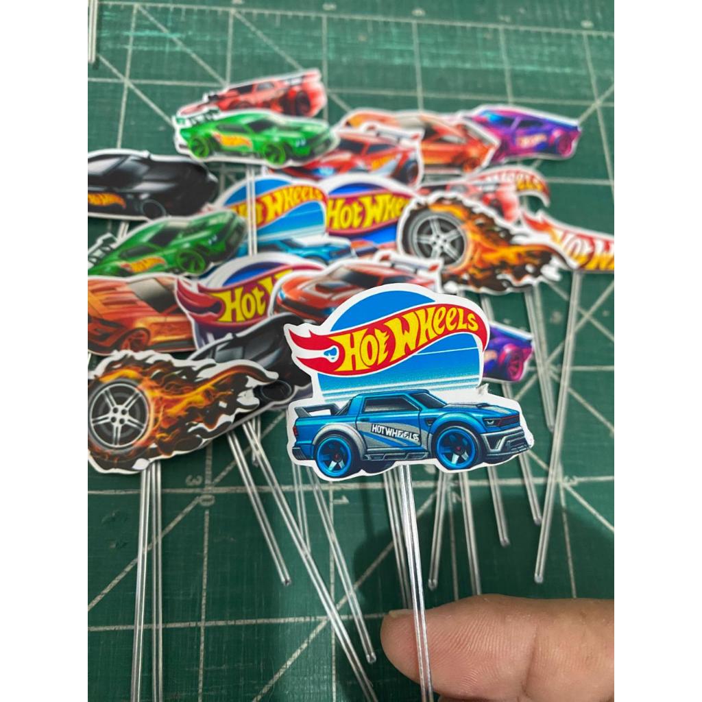 60  ou 120 Tags Toppers Apliques P/ Docinho Doces Hotwheels (carrinhos)