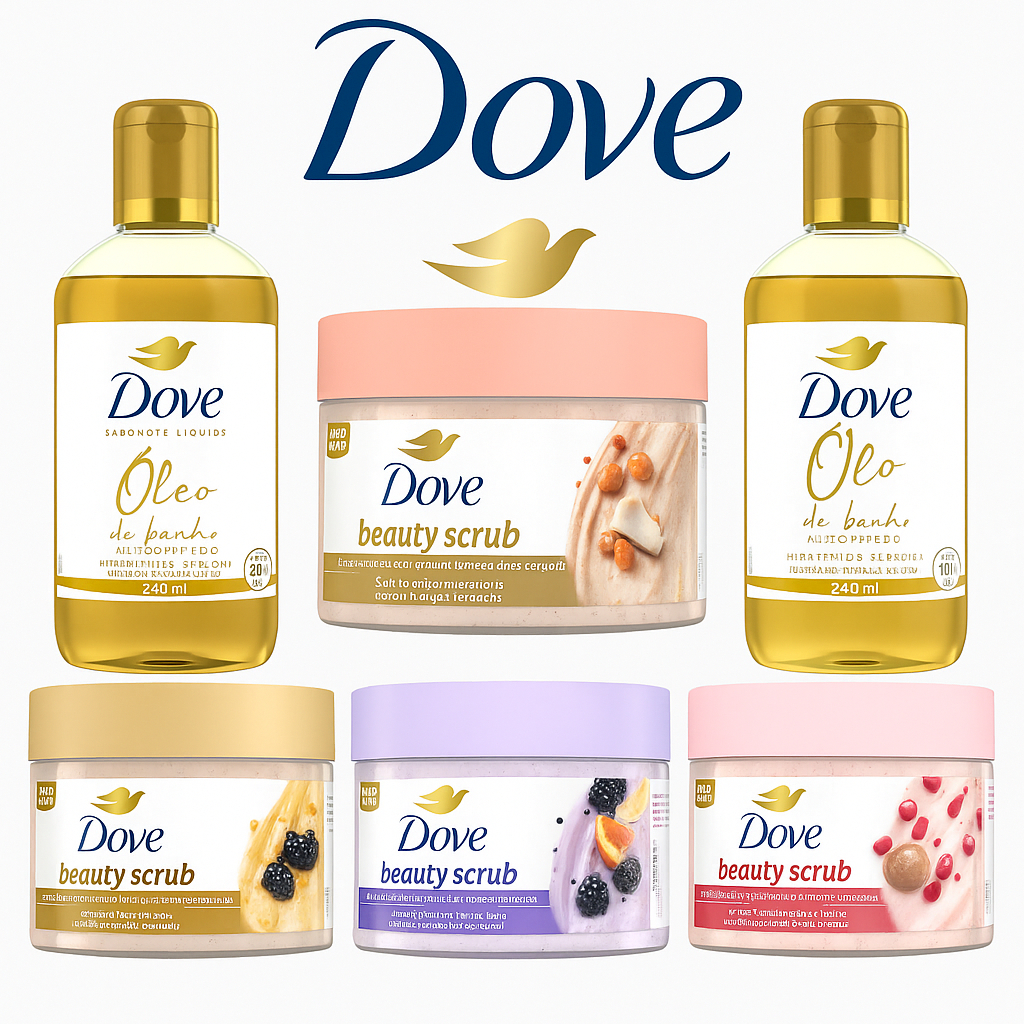 Kit Dove Óleo de Banho + Esfoliante Corporal Beauty Scrub