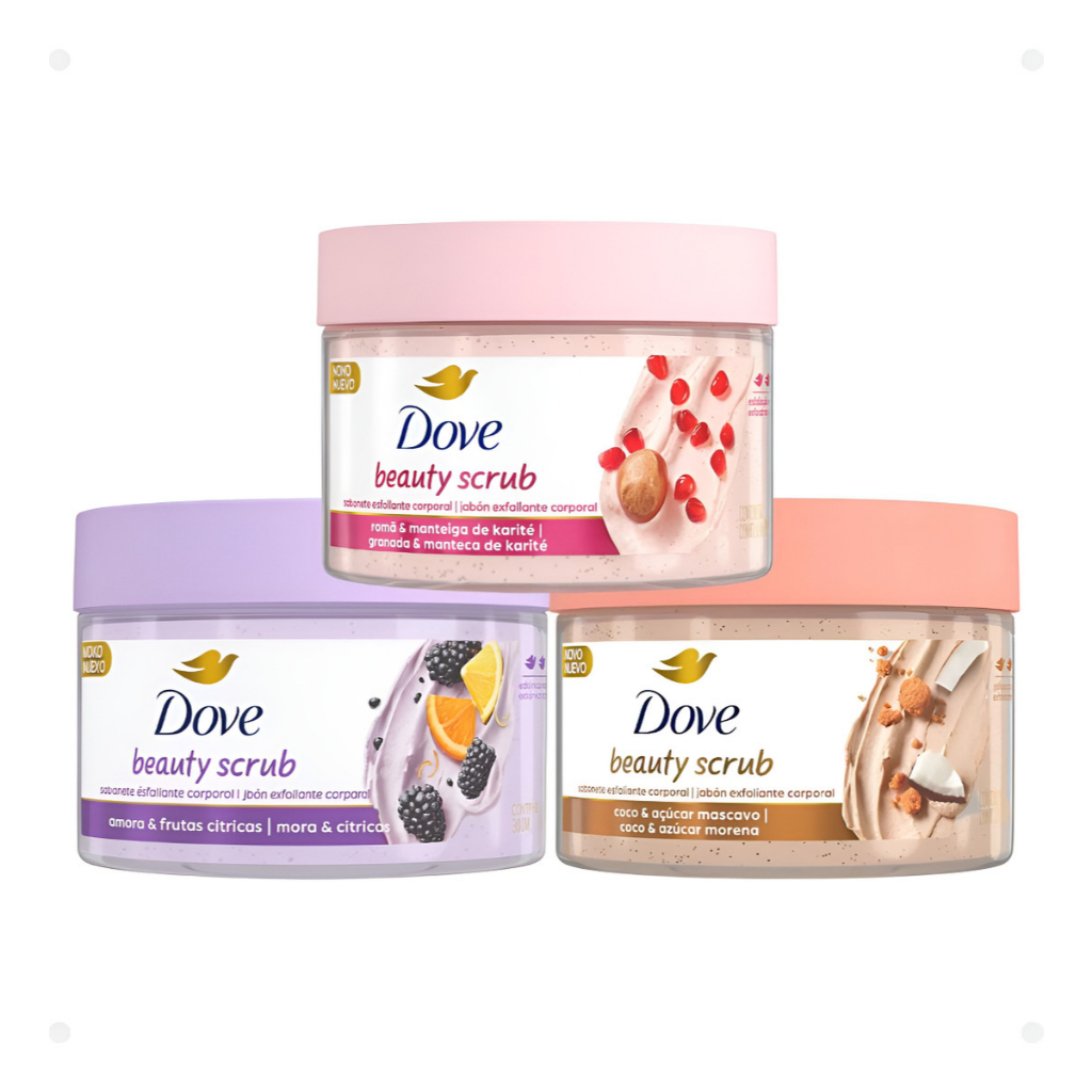 Kit Esfoliante Corporal Dove Beauty Scrub 3 Fragrâncias 280g