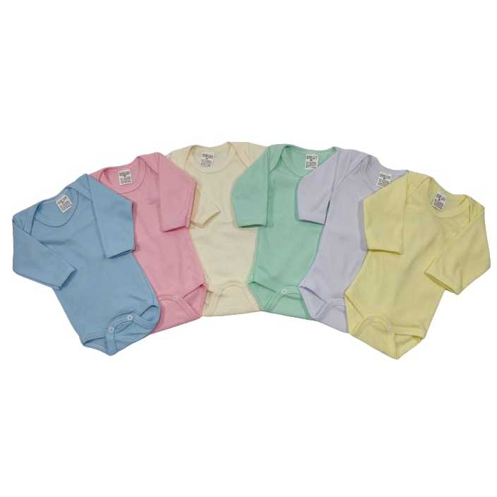 KIT COM 5 -Body Liso Bebê Malha Canelada Manga Longa - Várias Cores- FABRICAÇÃO PRÓPRIA em Oferta na Shopee