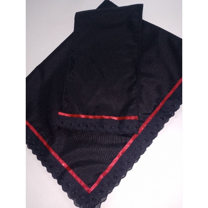 conjunto 2 peças umbanda e candomblé pano da costa e pano de cabeça Preto e Fita Vermelha