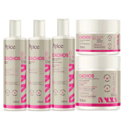 Kit Apse Cachos Essence Completo Shampoo, Condicionador, Gelatina, Ativador e Máscara - 5 Itens