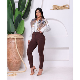 Legging Lipo Suplex Power marrom | SUPER | CONFORTO em Oferta na Shopee