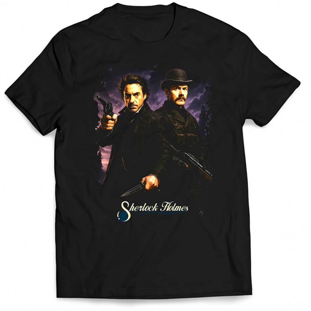 Camiseta Sherlock Holmes Seriado Detetive 100% Algodão Unissex Estampa em Halftone