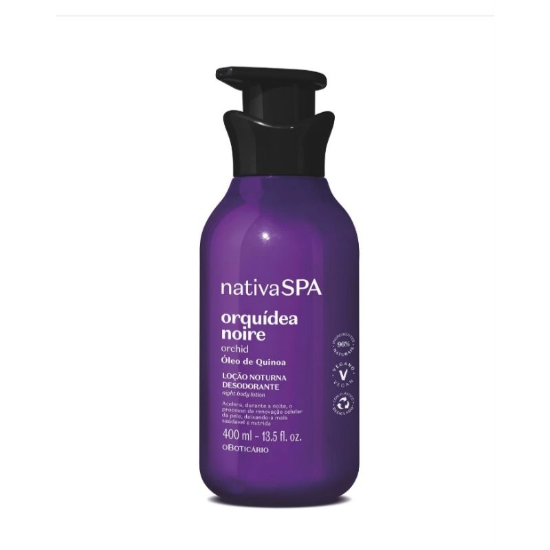 Loção Noturna Desodorante Corporal Nativa SPA Orquídea Noire 400ml
