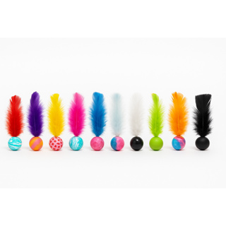Kit 10 Bolinhas Interativas para Gatos Silicone Colorido com Penas Brinquedo Antiestresse  Exercício em Oferta na Shopee
