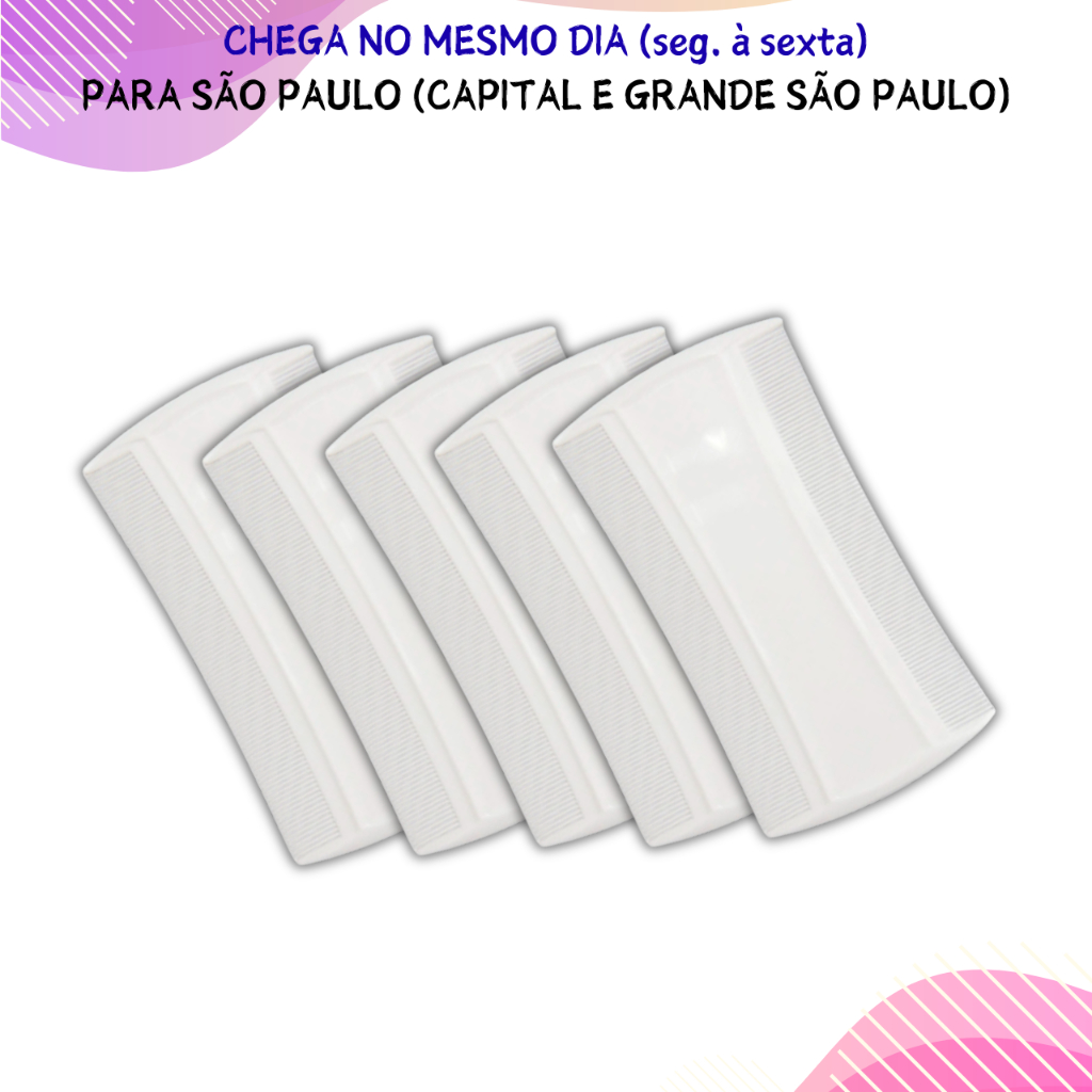 Kit com 5 Pentes Pente Finos Cor Branca Pente para Piolho em Oferta na Shopee