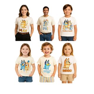 camiseta infantil família cachorrinho aniversário blusa desenho blue promoção em Oferta na Shopee