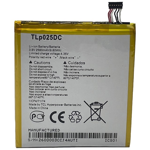 Bateria TLP025DC Compativel com Alcatel One Touch Pixi 4 Nova