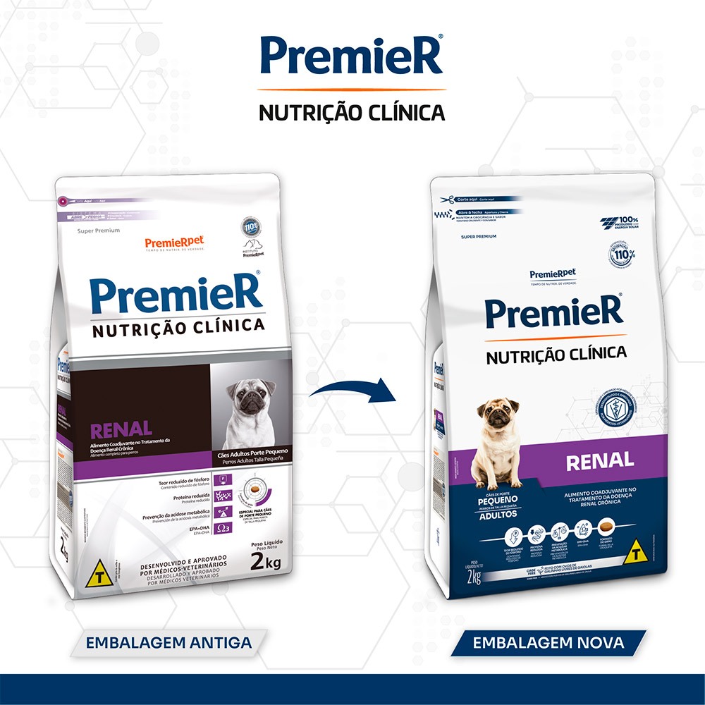 Ração Premier Nutrição Clínica Renal para Cães Adultos de Porte Pequeno Ração Premier Nutrição Clínica Renal para Cães