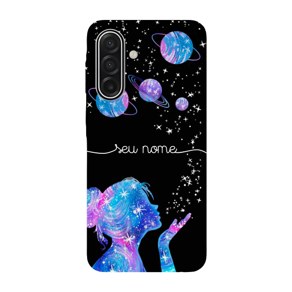 Capinha para Samsung A17 Anti Impacto Personalizada - Menina Universo com nome manuscrito