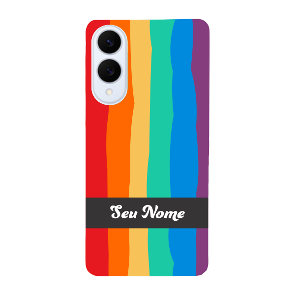 Capinha para Samsung S25 Edge Anti Impacto Personalizada - Arco Íris Colorido LGBT LGBTQIA+ com nome