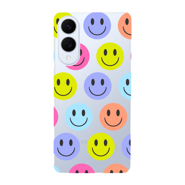 Capinha para Samsung S25 Edge Anti Impacto Personalizada - Smiles coloridos com fundo Transparente
