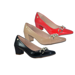 Kit 3 Pares Sapato Scarpim Feminino Corrente Verniz Cores