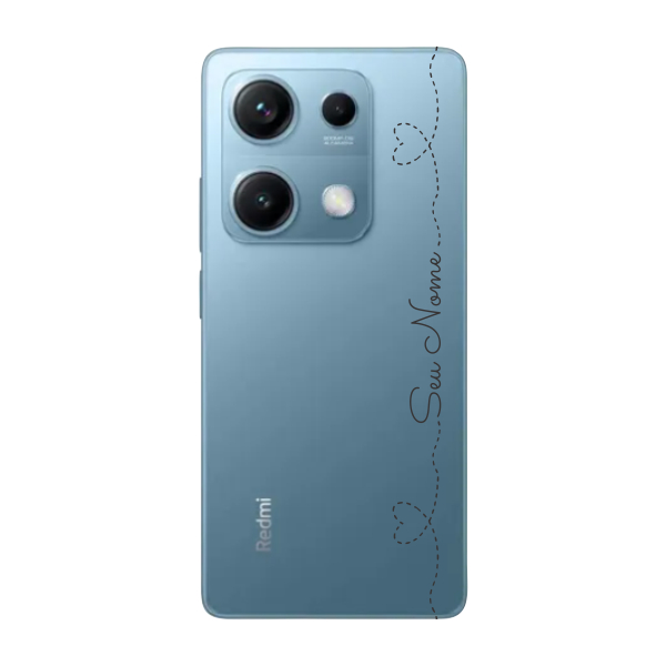 Capinha para Xiaomi Note 14s Anti Impacto Personalizada - Com Nome na lateral - Fundo transparente