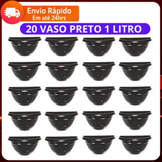 Kit 20 Vaso de Parede Meia Lua REFORÇADO Preto de Plastico Flores e Plantas em Oferta na Shopee