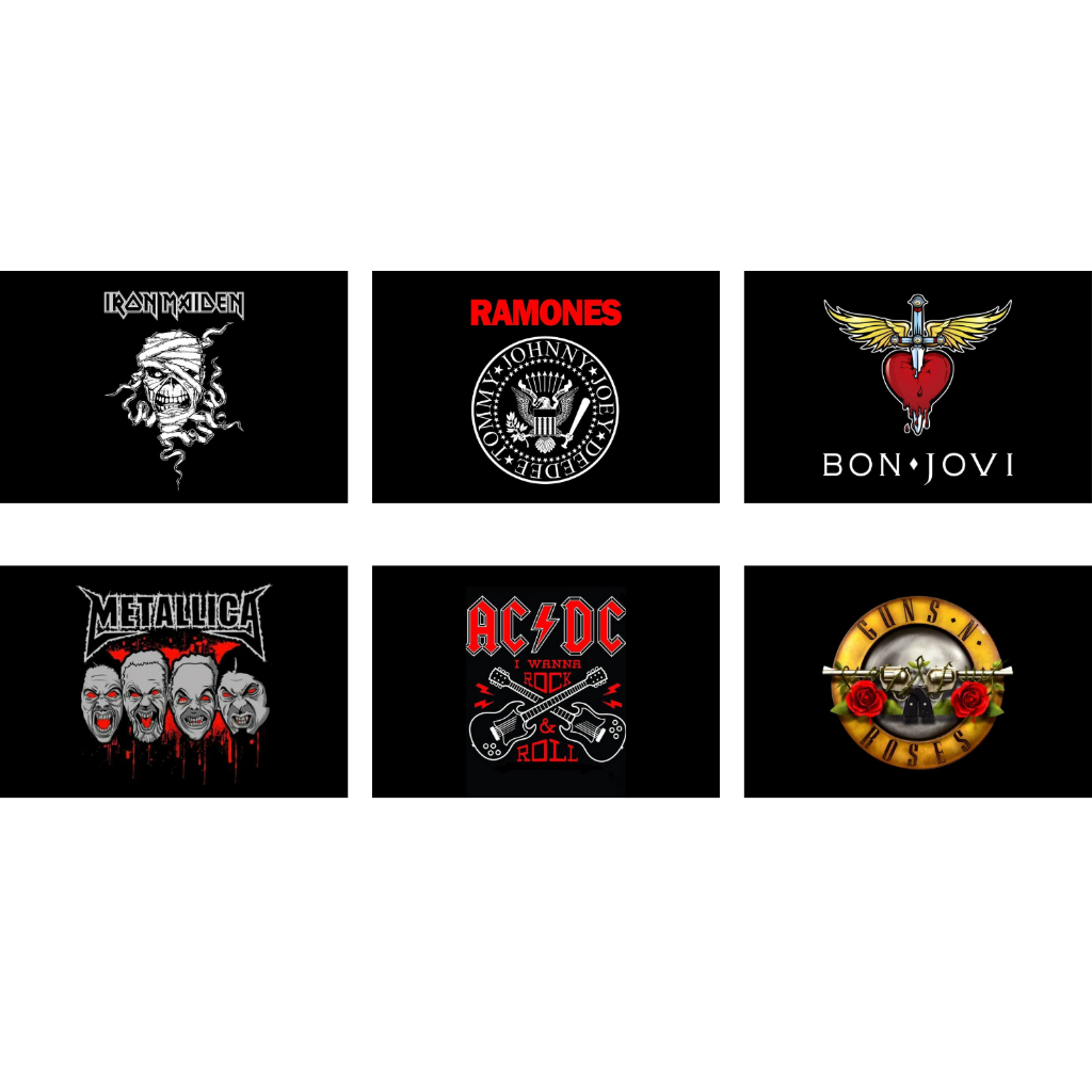 Bandeira Banda de Rock em Tecido 60x90 Diversas Bandas Rock em Oferta na Shopee