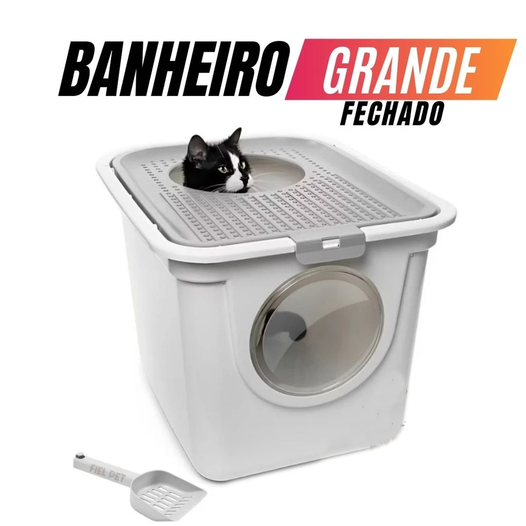 Caixa de Areia Fechada para Gatos Sanitario Banheiro para Gato Plus Original Grande