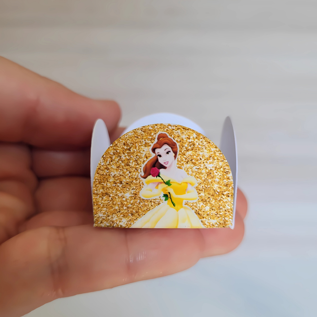 60 Forminhas Personalizadas para docinhos / A BELA E A FERA / Elegância para Sua Mesa em Oferta na Shopee