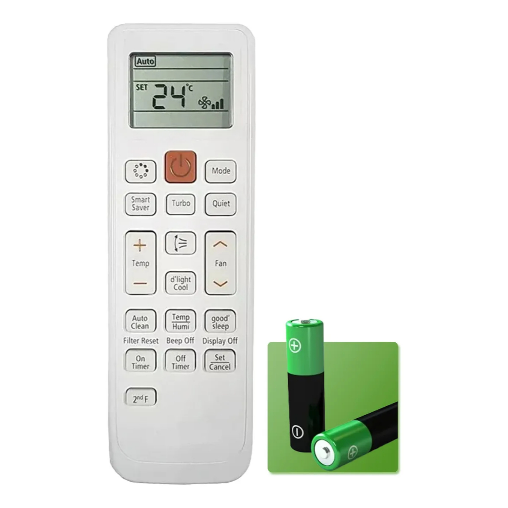 Controle Ar-condicionado Compatível Com Aparelhos Samsung Split Inverter + Pilhas De Brinde