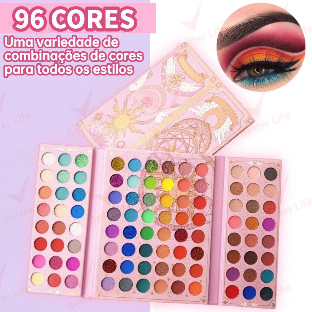 Paleta De Sombra 96 Cores Perolada Fosca Com Glitter Longa Duração, Paleta de Maquiagem-BT