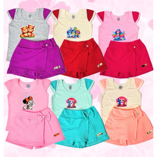 Conjunto Infantil Blusa e SHORT saia Estampa aleatoria Menina – Moda Verão Roupa Infantil Estilo Princesa Confortável em Oferta na Shopee