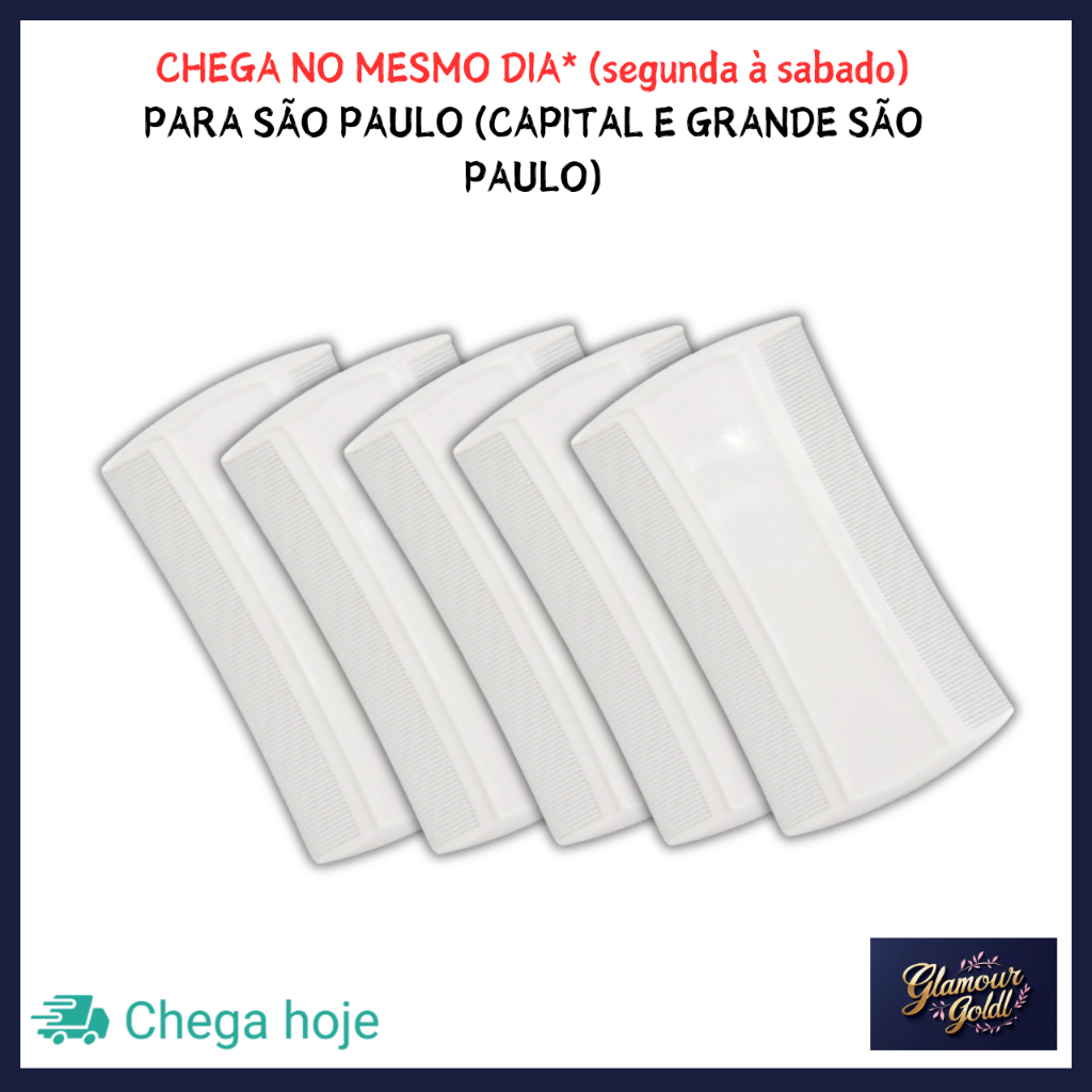 Kit 5 pentes finos branco para piolho e lendeas em Oferta na Shopee