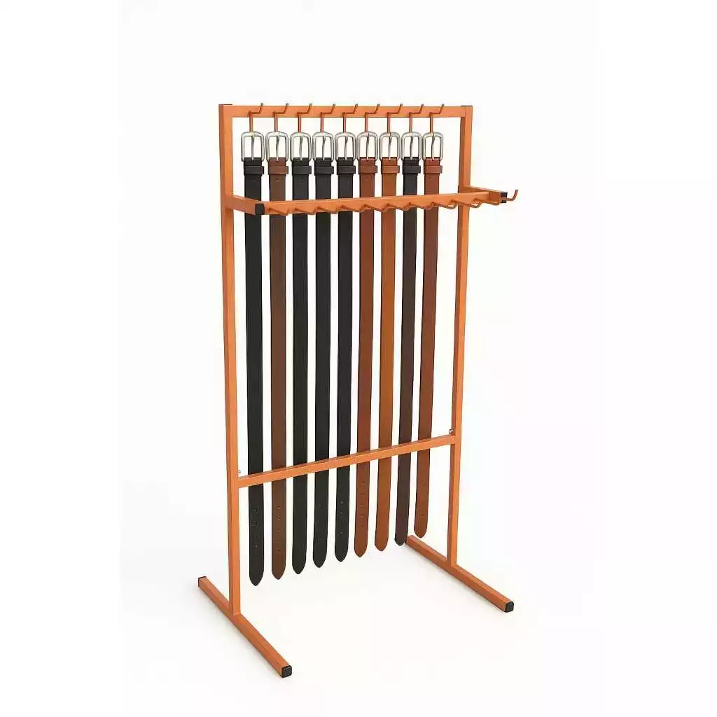 Display Expositor Cinteiro com cinto duplo de18 ganchos De chão - Rose Gold e Dourado