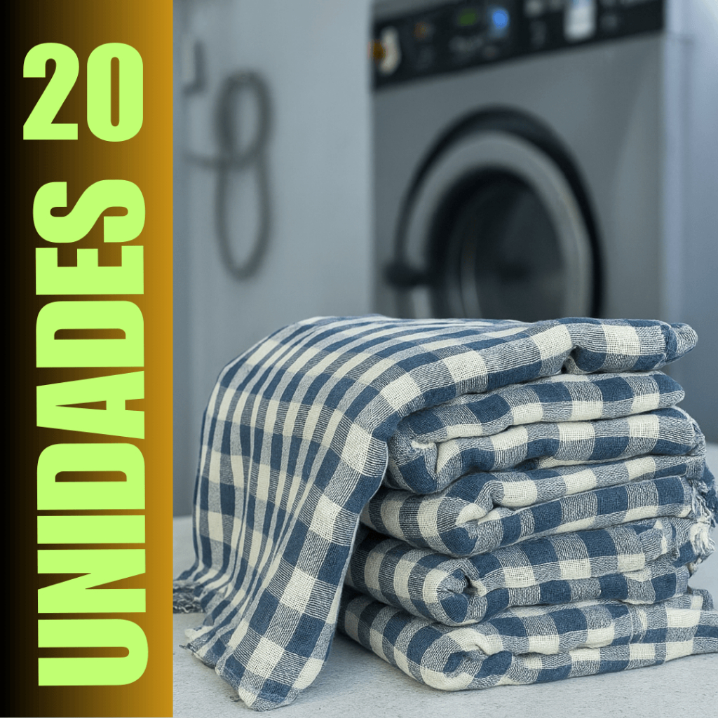 Kit 20 Panos de Chão Grande Xadrez Duplo 70x45 100% Algodão — Super Absorvente em Oferta na Shopee