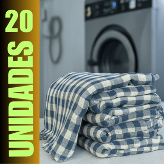 Kit 20 Panos de Chão Grande Xadrez Duplo 70x45 100% Algodão — Super Absorvente em Oferta na Shopee