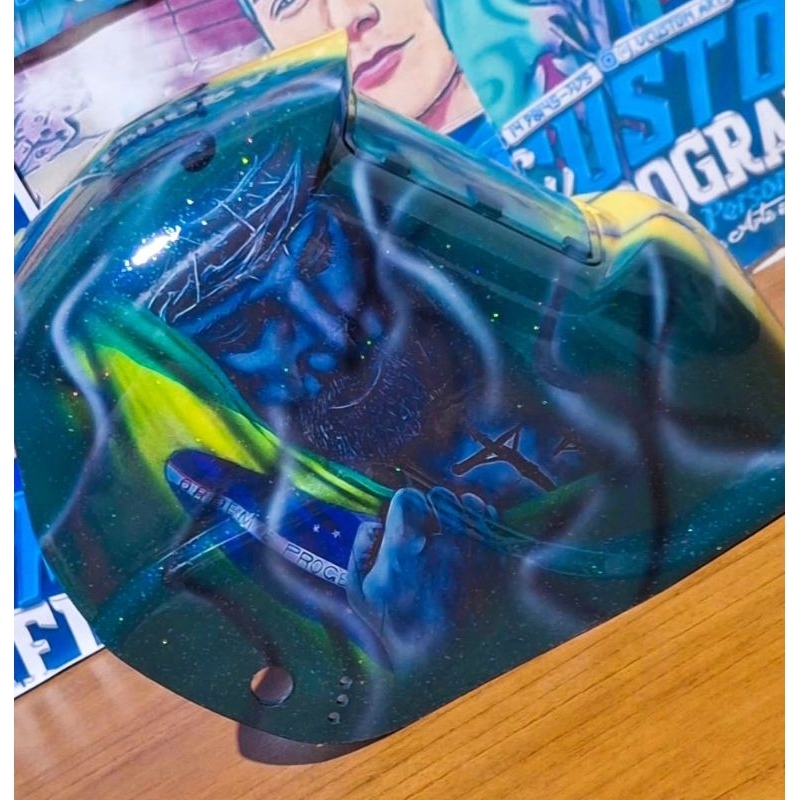 Mascara de Solda Automática Auto Escurecimento Grafitado Jesus Cristo Abraçado com o Brasil