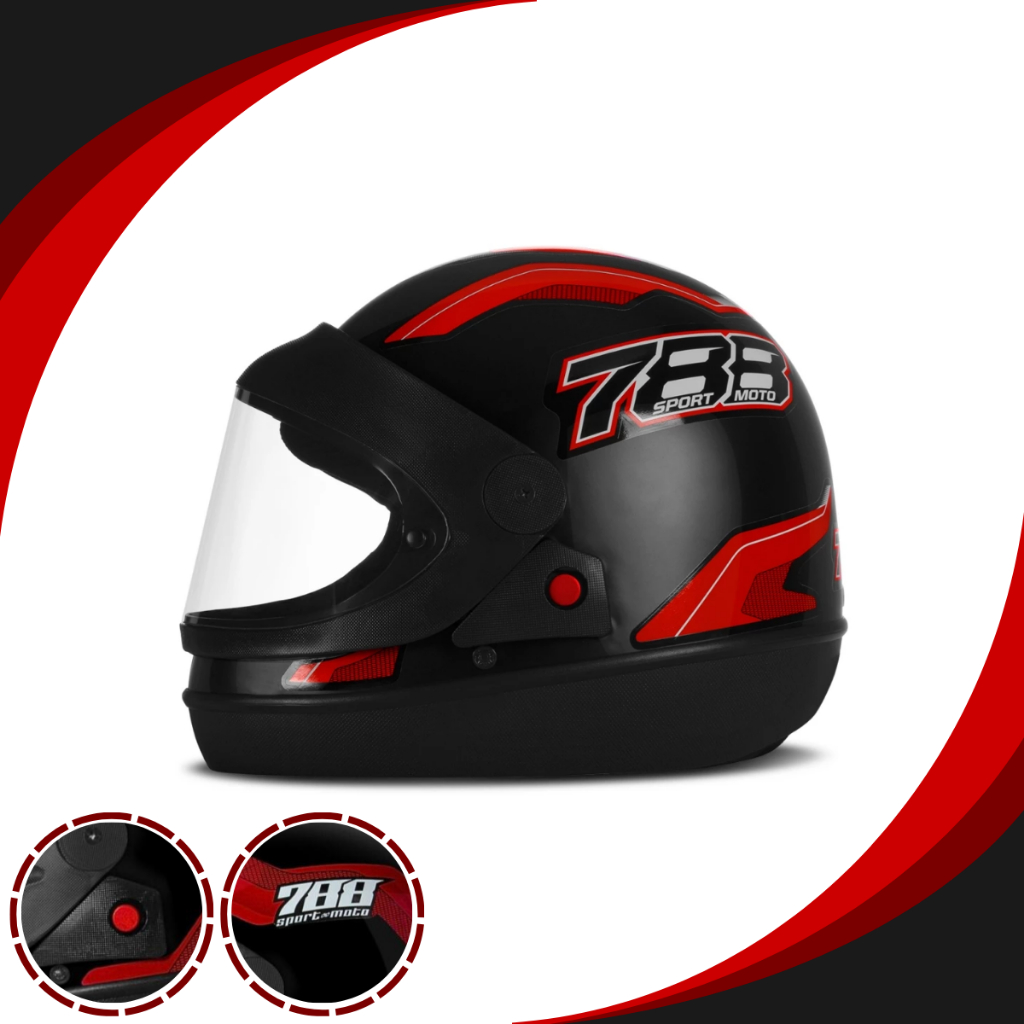 Capacete Moto Fechado Pro Tork Original Sport Moto 788 Novo Masculino e Feminino 56 A 60 Com Botão Automatico
