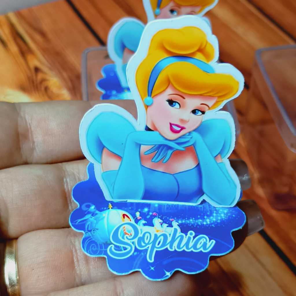 Aplique para Caixinha Acrilica Cinderela Lembrancinha Personalizada