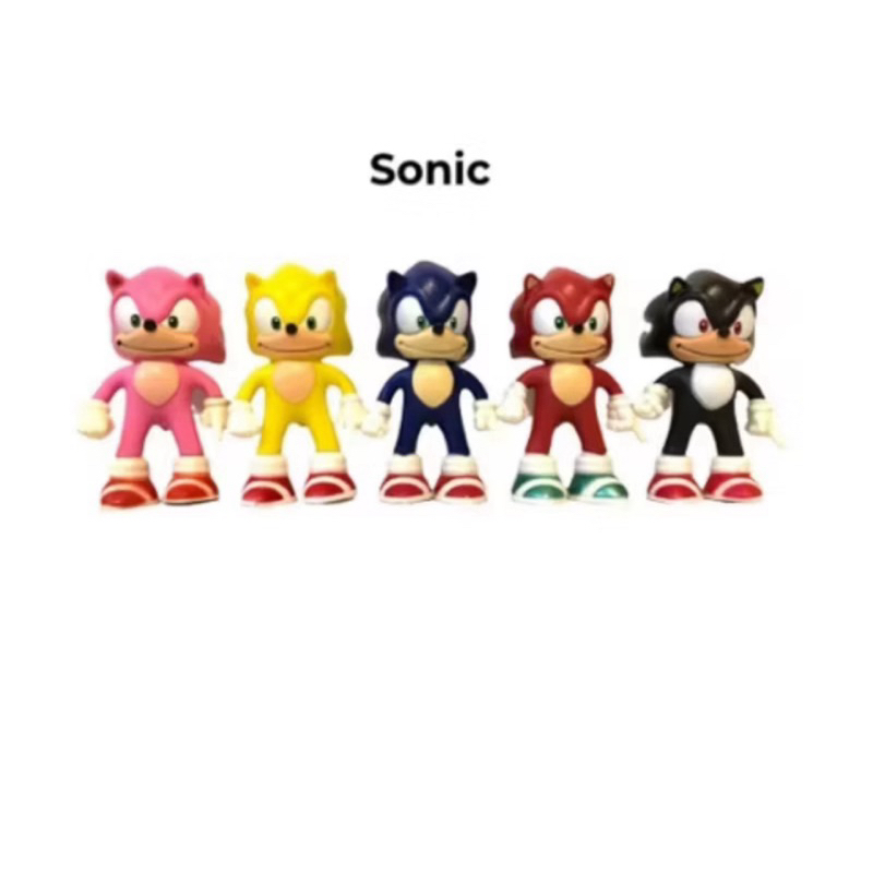 Kit 5 Bonecos de Sonic 3   5 cores boneco articulado em Oferta na Shopee