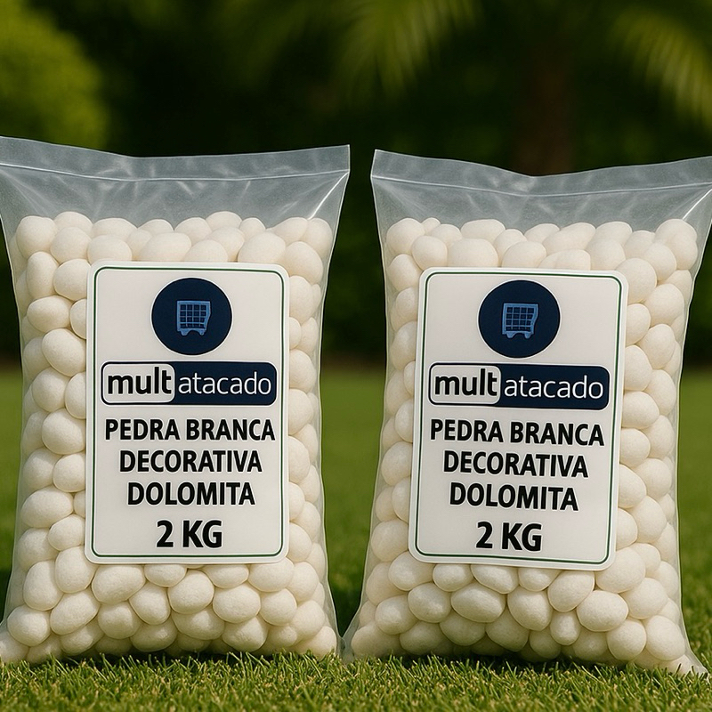 Kit 4 kg Pedra Dolomita Branca Seixo Decorativa para Vasos e Jardins Ornamentais - Pacote de 2 e 4kg em Oferta na Shopee