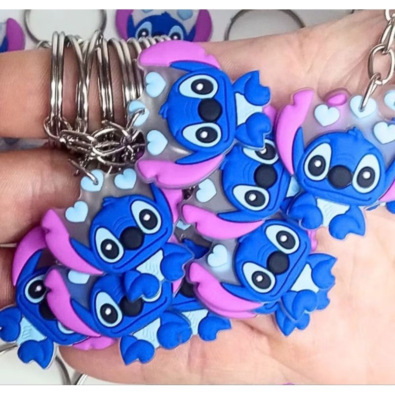 Chaveiro Stitch Personalizado Kit 10/50 Lembracinha Chaveiro Emborrachado Temas Para Festa de Aniversário