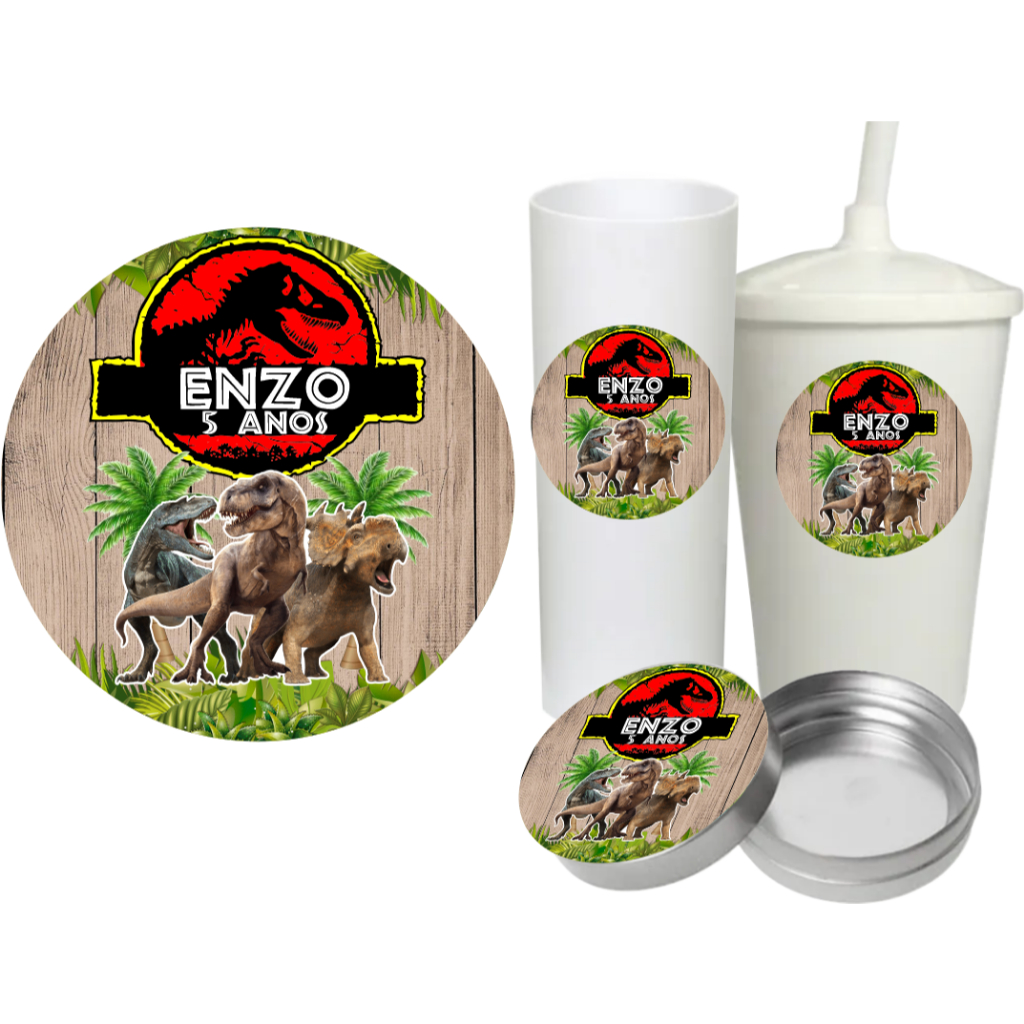 ENVIO IMEDIATO - Adesivos Redondo 5cm Lembrancinha Dinossauro Jurassic Park Festa Personalizada