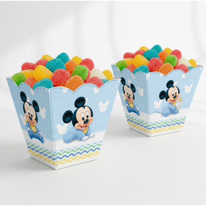 Cachepot Mickey Baby Pegue e Monte Lembrancinha Festa de Aniversário Festa Infantil Decoração Festa