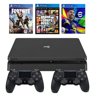 PS4 Slim 500GB/1TB + Controles + Jogos Aleatórios CD | Revisado + Garantia em Oferta na Shopee