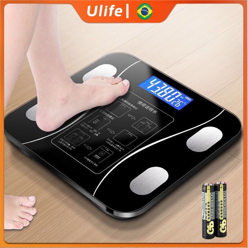 Balança Bioimpedancia Digital Bluetooth Corporal até 180kg Resultado Pelo Celular