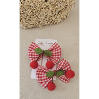 Laço para cabelo cerejinha acessório infantil, parzinho e faixa cereja 8cm em Oferta na Shopee